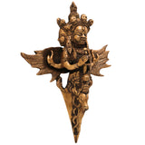 Brass Phurba Vajra Idol | Tibetan Dorje Kila Dagger | Vajrakilaya Buddhist Ritual Statue | Tantric Vajra Kila for Pooja & Home Decor, Gold, 10.5 Inch, 1 Piece