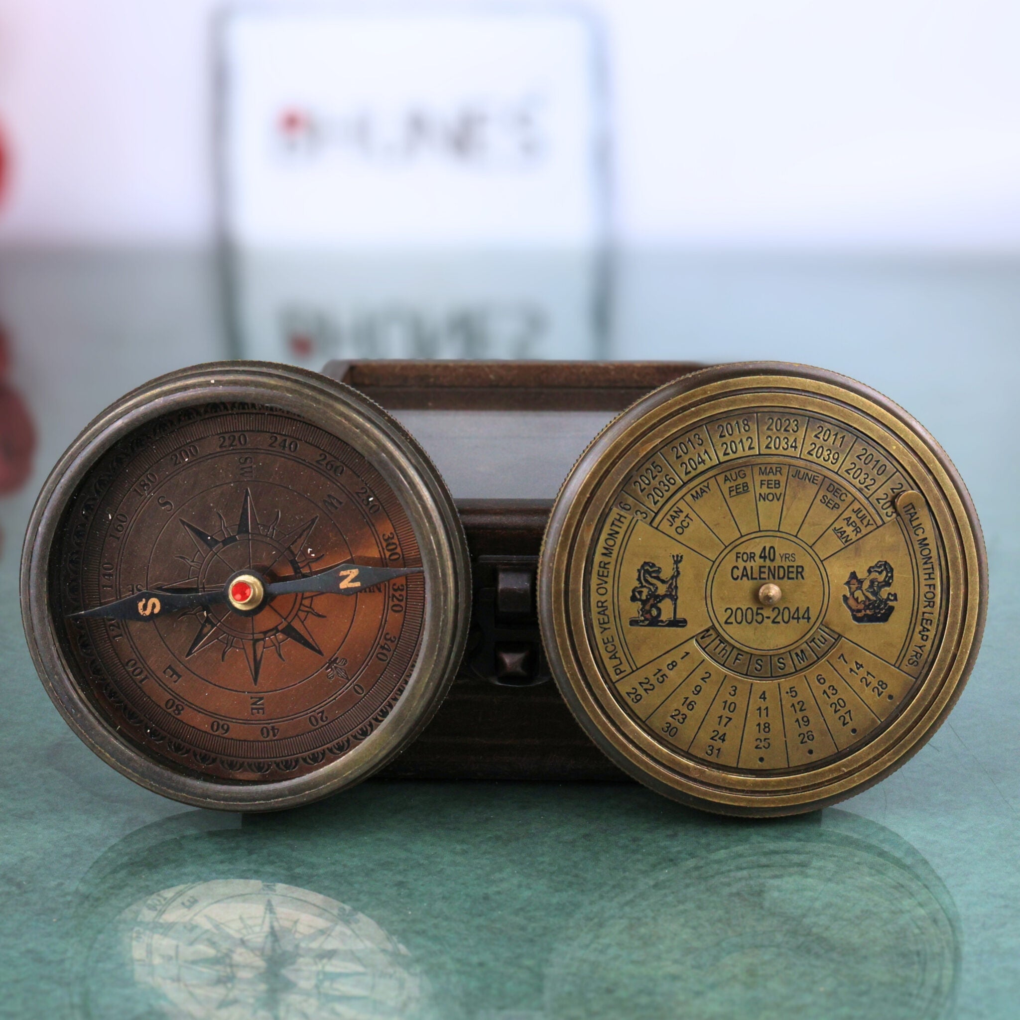 Compass With 40 yrs Calendar And World Timer
