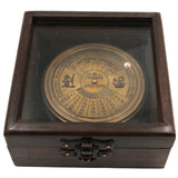 Brass Compass With 40 yrs Calendar And World Timer – Peetal Nautical Sundial, Pocket Perpetual Calendar for Home, Office, Rituals & Collectors, Brown, 2 Inch, 1 Piece