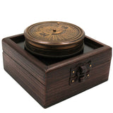 Brass Compass With 40 yrs Calendar And World Timer – Peetal Nautical Sundial, Pocket Perpetual Calendar for Home, Office, Rituals & Collectors, Brown, 2 Inch, 1 Piece