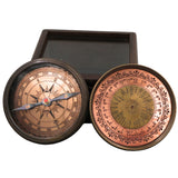 Brass Compass With 40 yrs Calendar And World Timer – Peetal Nautical Sundial, Pocket Perpetual Calendar for Home, Office, Rituals & Collectors, Brown, 2 Inch, 1 Piece