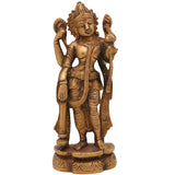 Brass Vishnu Idol | Narayana Murti | Govinda Moorti | Keshava Pratima | Handcrafted Pooja Statue for Home Decor & Gifts, Gold, 5.5 Inch, 1 Piece