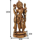 Brass Vishnu Idol | Narayana Murti | Govinda Moorti | Keshava Pratima | Handcrafted Pooja Statue for Home Decor & Gifts, Gold, 5.5 Inch, 1 Piece