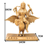 Brass Shani Dev Idol, Handcrafted Shani Bhagwan Murti, Shanishwara Statue, Saneeswaran Vigraham | Lord Shanaishchara Pital Moorti for Home Temple & Puja Decor,Gold, 7 Inch, 1 Piece