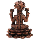 Copper Lakshmi Idol, Tamra Mahalakshmi Murti, Varalakshmi Statue for Pooja, Temple & Home Decor, Brown, 2 Inch, 1 Piece