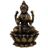 Brass Lakshmi Idol, Laxmi Murti, Peetal Mahalakshmi Vigraham, Shredevi Statue for Pooja, Home Temple & Decor, Gold, 2.5 Inch, 1 Piece