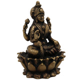 Brass Lakshmi Idol, Laxmi Murti, Peetal Mahalakshmi Vigraham, Shredevi Statue for Pooja, Home Temple & Decor, Gold, 2.5 Inch, 1 Piece