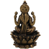 Brass Lakshmi Idol, Laxmi Murti, Peetal Mahalakshmi Vigraham, Shredevi Statue for Pooja, Home Temple & Decor, Gold, 2.5 Inch, 1 Piece