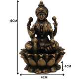 Brass Lakshmi Idol, Laxmi Murti, Peetal Mahalakshmi Vigraham, Shredevi Statue for Pooja, Home Temple & Decor, Gold, 2.5 Inch, 1 Piece