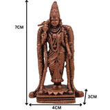 Copper Meenakshi Amman Idol, Madurai Meenatchi Devi Murti, Meenakshi Parvati Statue for Puja, Temple & Home Decor, Brown, 3 Inch, 1 Piece