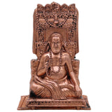 Copper Raghavendra Swamy Idol, Mantralaya Rayaru Vigraham, Guru Raghavendra Teertha Tamra Murti for Home Pooja & Decor, Brown, 3 Inch, 1 Piece