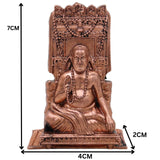 Copper Raghavendra Swamy Idol, Mantralaya Rayaru Vigraham, Guru Raghavendra Teertha Tamra Murti for Home Pooja & Decor, Brown, 3 Inch, 1 Piece