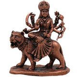 Copper Durga Idol,Tamra Durga Murti, Handcrafted Shakti Devi Statue, Mahishasuramardini Mahadevi Moorti for Pooja & Home Decor, Brown, 2.5 Inch, 1 Piece