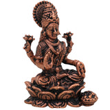 Copper Mahalakshmi Idol, Handcrafted Tamra Lakshmi Statue,Thamira Dhanalakshmi Moorti for Pooja, Varalakshmi Vigraham & Home Decor, Brown, 1.5 Inch, 1 Piece