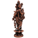 Copper Krishna Idol, Handcrafted Pure Tamra krishna, Madhusudan Murti, Thamira Gopala Vigraham for Pooja, Home Decor & Spiritual Gifts, Brown, 3 Inch, 1 Piece