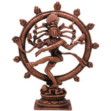 Copper Nataraja Idol, Handcrafted Tamra Thillai Natarajar Murti, Chidambaram Tandava Shiva Statue, Dancing Lord Nateshwar Moorti for Pooja & Home Decor, Brown, 3 Inch, 1 Piece