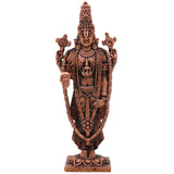 Copper Venkateshwara Balaji Idol,Tamra Tirupati Srinivasa Perumal Murti, Handmade Tirumala Govinda Statue for Pooja, Temple & Home Decor, Brown, 4.5 Inch, 1 Piece