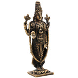 Brass Venkateshwara Balaji Idol, Srinivasa Govinda Venkatachalapathi Perumal Statue for Home Decor Pooja Room Temple Murti Vigraha, Brown, 4 Inch, 1 Piece