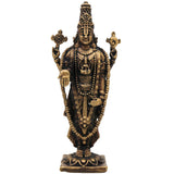 Brass Venkateshwara Balaji Idol,Tirupati Srinivasa Govinda Statue, Handcrafted Venkatachalapathy Perumal Murti,Temple Decor & Pooja Gift, Gold, 3 Inch, 1 Piece
