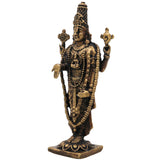 Brass Venkateshwara Balaji Idol,Tirupati Srinivasa Govinda Statue, Handcrafted Venkatachalapathy Perumal Murti,Temple Decor & Pooja Gift, Gold, 3 Inch, 1 Piece
