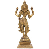 Brass Mahalakshmi Idol | Kamala Padmavati Shri Lakshmi Devi Murti for Pooja, Home Temple & Vastu Decor – Handmade Peetal Sculpture, Gold, 10.5 Inch, 1 Piece