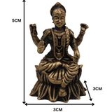 Brass Balambhika Idol, Bala Tripura Sundari Murti, Bala Devi Amman Statue, Peetal Bala Parameshwari Vigraham, Handmade Bala Ambika Moorthi for Pooja & Home Decor, Brown, 2 Inch, 1 Piece