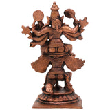 Copper Vishnu Lakshmi Garuda Murti, Lakshmi Narayana on Garuda Idol, Garuda Vahana Vishnu Lakshmi Statue,Handcrafted Pooja Moorti for Home & Temple, Brown, 4.5 Inch, 1 Piece