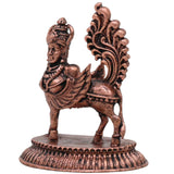 Copper Kamadhenu Idol, Surabhi Nandini Gau Mata Vigraham,Tamra Kamadhenu Moorti for Pooja, Mandir & Vastu Decor, Brown, 2 Inch, 1 Piece