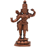 Copper Rama Idol, Handcrafted Tamra Ram Murti, Thamira Ramachandra Statue, Raghava Vigraham, Kodanda Rama Moorti for Pooja, Temple & Home Decor, Brown, 2 Inch, 1 Piece