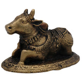 Brass Nandi Idol, Nandikeshwara Murti, Shiva Vrishabha Statue, Pital Nandi Moorthi for Pooja, Temple & Home Decor, Gold, 1 Inch, 1 Piece