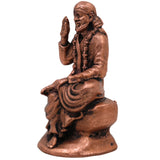 Pure Copper Sai Baba Idol, Handcrafted Tamra Shirdi Sai Nath Murti, Sadguru Sai Maharaj Vigraham for Pooja, Home Decor & Spiritual Gifts, Brown, 2 Inch, 1 Piece