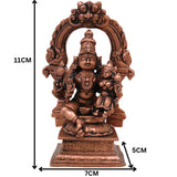 Copper Vishnu Lakshmi Idol,Tamra Lakshmi Narayana Murti, Venkateswara Srinivasa Padmanabha Statue, Handcrafted Pooja Home Decor, Brown, 4.5 Inch, 1 Piece