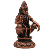 Pure Copper Ayyappa Idol, Tamra Ayyappan Murti, Handcrafted Dharma Sastha Manikanta Statue, Swami Ayyappa Vigraham, Tamraloha Shasta Murti for Pooja & Home Decor, Brown, 2 Inch, 1 Piece