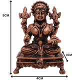 Pure Copper Lakshmi Idol, Handcrafted Mahalakshmi Murti, Thamira Dhanalakshmi Statue, Vaibhav Lakshmi Vigraham for Pooja, Temple & Home Decor,Tamra Shree Lakshmi Figurine, Brown, 2 Inch, 1 Piece