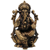Copper Ganesha Idol, Handcrafted Tamra Ganapati Statue, Thamira Vinayaka Murti, Siddhivinayak Ganesh Figurine for Pooja & Home Decor, Gold, 3 Inch, 1 Piece
