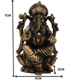 Brass Ganesha Idol, Ganapati Siddhivinayak Murti, Gajanana Statue for Pooja & Home Decor, Gold, 2.5 Inch, 1 Piece