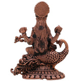 Copper Saraswati Idol, Handcrafted Maa Saraswati Vagdevi Veenapani Sharada Devi Tamraloha Murti for Home Pooja & Decor, Brown, 2.5 Inch, 1 Piece