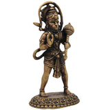 Brass Hanuman Idol, Pavanputra Anjaneya Murti, Bajrangbali Maruti Vigraha, Sankat Mochan Hanuman Statue, Handcrafted Peetal Pital Ram Bhakt Hanuman Moorti for Pooja Home Temple Décor, Gold, 3 Inch, 1 Piece