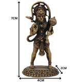 Brass Hanuman Idol, Pavanputra Anjaneya Murti, Bajrangbali Maruti Vigraha, Sankat Mochan Hanuman Statue, Handcrafted Peetal Pital Ram Bhakt Hanuman Moorti for Pooja Home Temple Décor, Gold, 3 Inch, 1 Piece