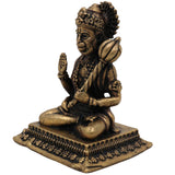 Brass Hanuman Idol, Pital Bajrangbali Murti, Handcrafted Anjaneya Vigraha, Sankat Mochan Maruti Statue for Puja, Home Temple & Gifts, Ram Bhakt Hanuman Moorti, Gold, 1.5 Inch, 1 Piece
