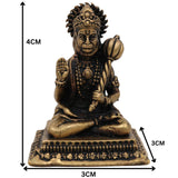 Brass Hanuman Idol, Pital Bajrangbali Murti, Handcrafted Anjaneya Vigraha, Sankat Mochan Maruti Statue for Puja, Home Temple & Gifts, Ram Bhakt Hanuman Moorti, Gold, 1.5 Inch, 1 Piece