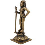 Brass Udupi Krishna Idol, Handcrafted Pure Peetal Udupi Bala Krishna Murti for Pooja & Home Decor, Gold, 4.5 Inch, 1 Piece