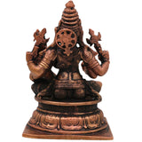 Copper Lakshmi Varaha Swamy Idol, Tamra Bhu Varaha Murti, Handcrafted Varaha Perumal Statue for Pooja, Temple & Home Decor, Brown, 4 Inch, 1 Piece