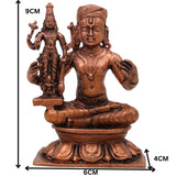 Copper Ramanujacharya Idol, Tamra Ramanuja Statue, Thamira Ramanujar Vigraham, Udayavar Emberumanar Murti, Vishishtadvaita Acharya Idol, Sri Vaishnava Decor Gift, Brown, 3.5 Inch, 1 Piece