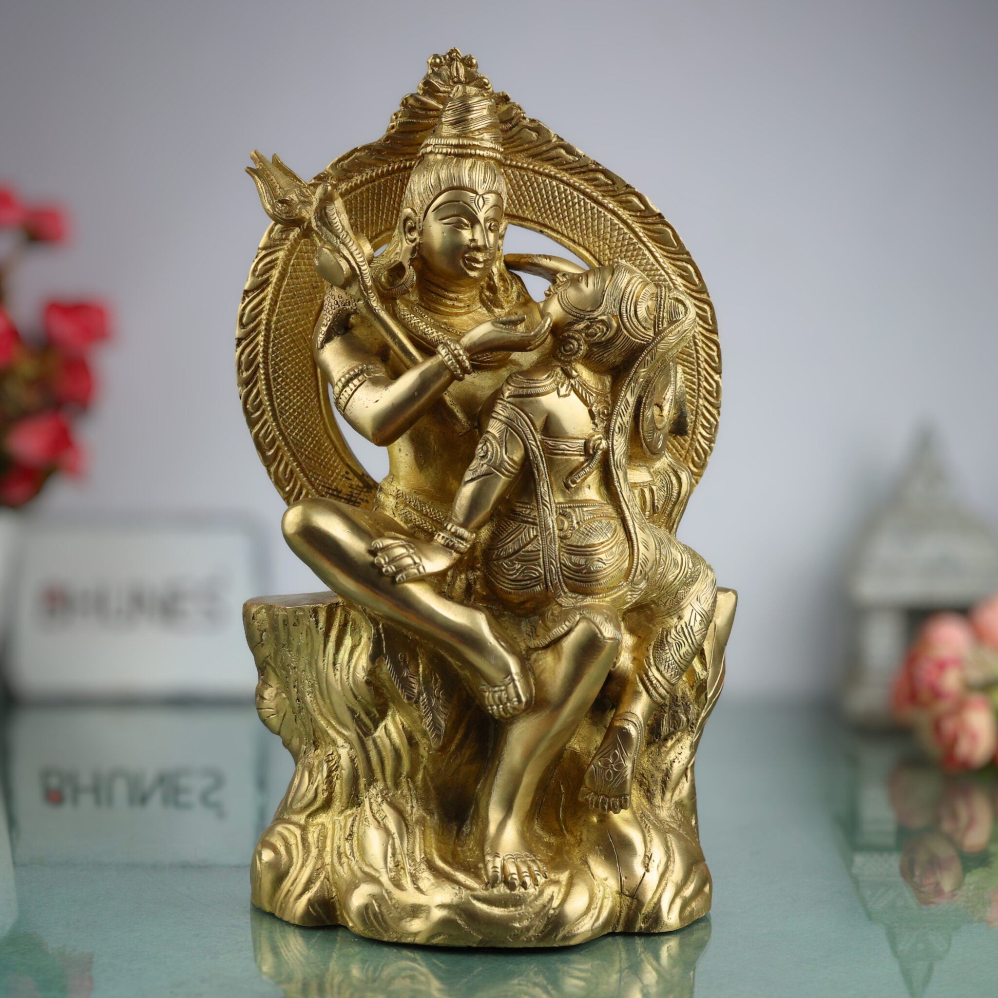 Brass Shiva And Parwati Idol | Shiv Parvati Brass Statue | Brass Shiva Parvati | Brass Shiv Parivar | Shivshankar Parvati | Murti | Idol |Statue