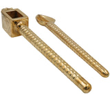 Brass Havan Spoon Set Peetal Pittal Pooja Homam Yagna Agnihotra Vedic Ritual Spoon, Traditional Indian Temple Homa Spoon, Gold, 3 Inch, 2Piece