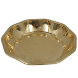 Handcrafted Brass Pooja Thali, Peetal Aarti Plate, Pital Puja Thambalam for Temple Rituals & Home Mandir, Traditional Pittal Worship Plate, Gold, 3 Inch, 1 Piece