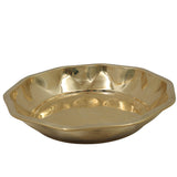 Handcrafted Brass Pooja Thali, Peetal Aarti Plate, Pital Puja Thambalam for Temple Rituals & Home Mandir, Traditional Pittal Worship Plate, Gold, 3 Inch, 1 Piece