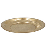 Brass Pooja Thali, Peetal Aarti Plate, Traditional Pittal Puja Thambalam, Pital Worship Plate for Daily Aarti & Temple Rituals, Gold, 1 Inch, 1 Piece