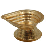 Handcrafted Brass Deepam Diya, Traditional Kuthu Vilakku Samai, Temple Nilavilakku Pital Oil Lamp for Puja & Aarti, Gold, 1 Inch, 1 Piece